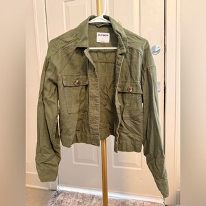 Old Navy Women's Green Cropped Jacket